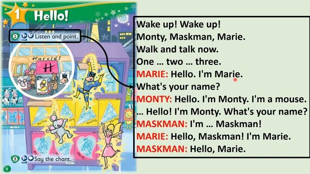 Kids Box Starter - Unit 1 - Hello - 1 - Listen and point