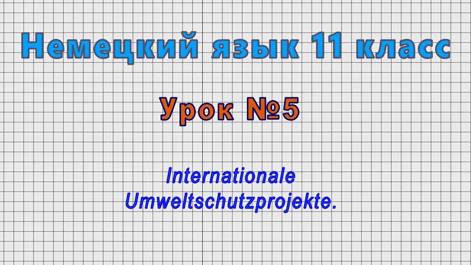 Немецкий язык 11 класс (Урок№5 - Internationale Umweltschutzprojekte.)