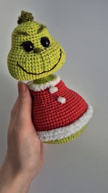Гринч.Игрушка вязаная крючком