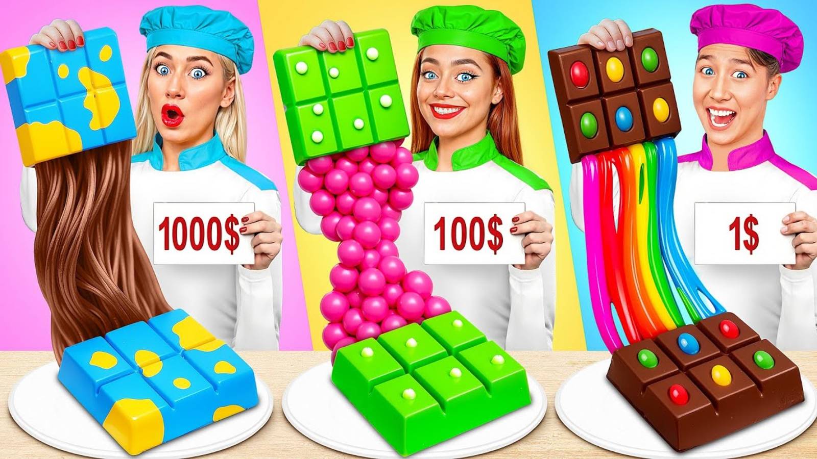 1$ vs 100$ vs 1000$ Кулинарный Челлендж _ Смешные Челленджи с Едой