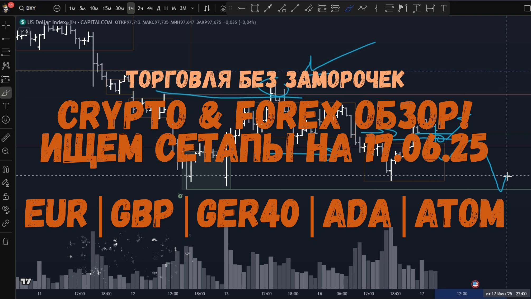 CRYPTO & FOREX Обзор на 17.06.25 -EUR | GBP | GER40 | ADA | ATOM и др.