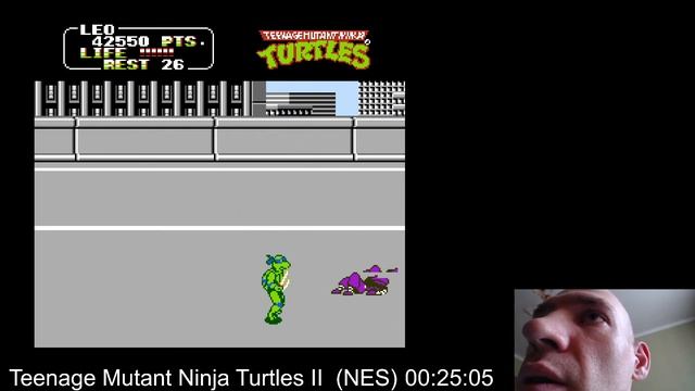 Teenage Mutant Ninja Turtles II - The Arcade Game (NES). Прохождение.
