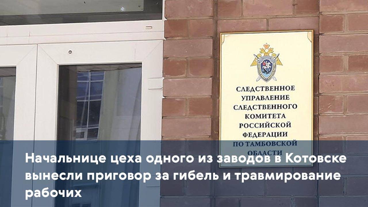 Начальнице цеха одного из заводов в Котовске вынесли приговор за гибель и травмирование рабочих