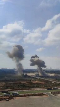 А вот и данные объективного контроля: первые минуты иранской бомбардировки, целью которой стали штаб