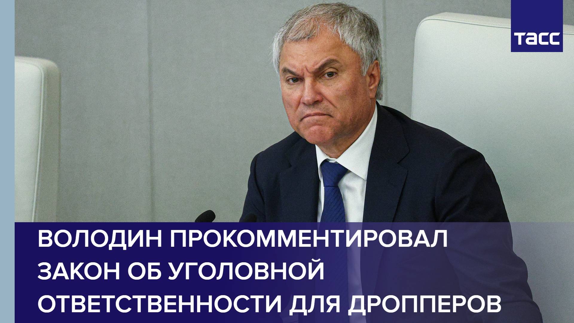 Володин прокомментировал закон об уголовной ответственности для дропперов