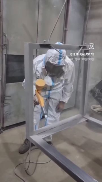 Порошковая покраска металлоконструкции в серый глянец ⚙️🔥