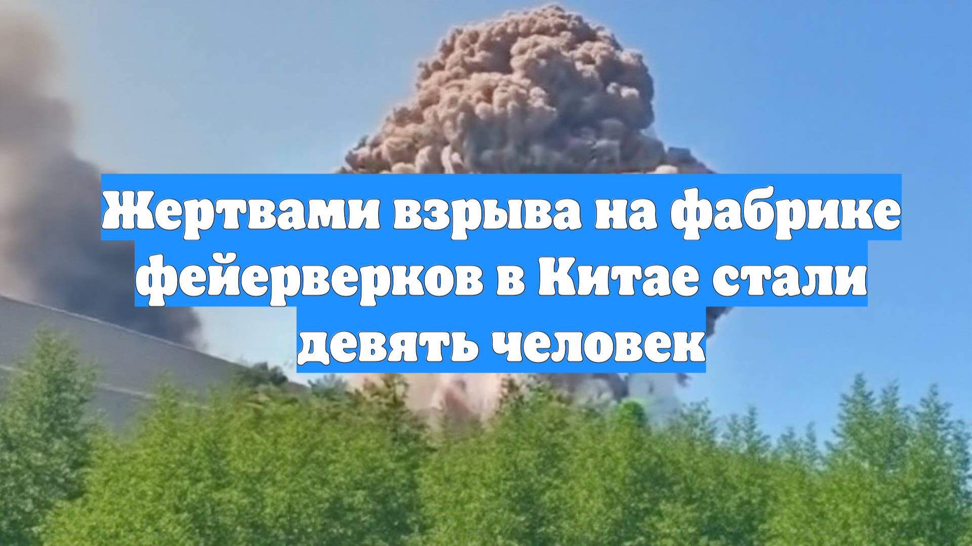 Жертвами взрыва на фабрике фейерверков в Китае стали девять человек