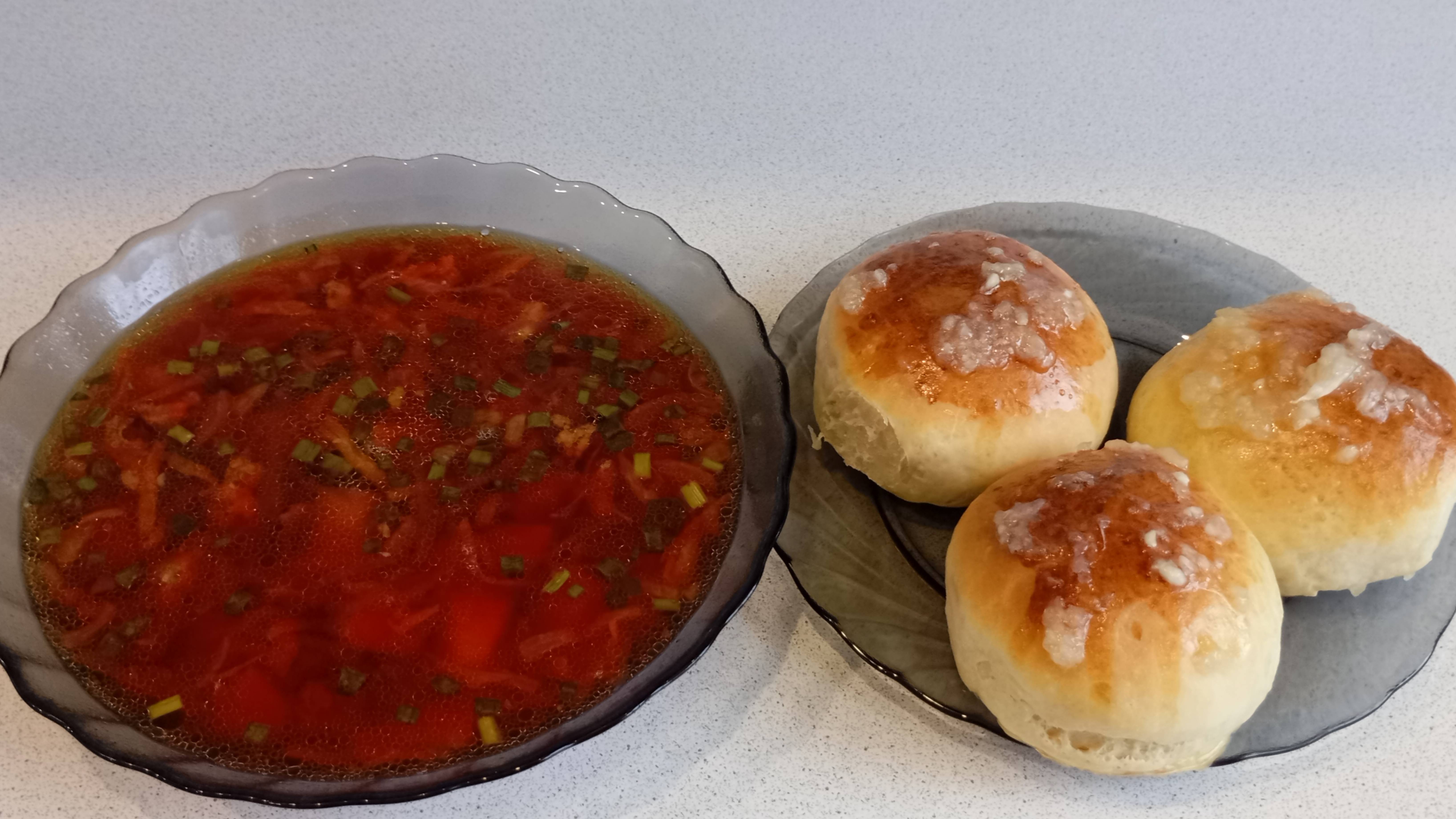 Нежные_Пуховые Пампушки с Чесноком к Свекольнику. Вкусный и Простой Рецепт.
