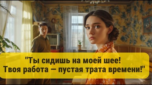 "Ты сидишь на моей шее! 
Твоя работа — пустая трата времени!"