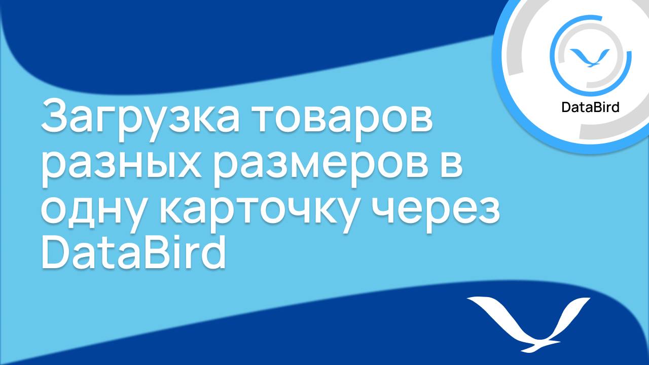Загрузка товаров разных размеров и объединение в одну карточку через DataBird