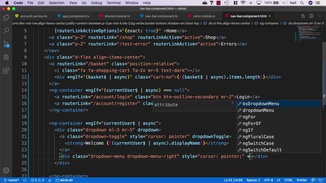 196 Adding a dropdown to the navbar