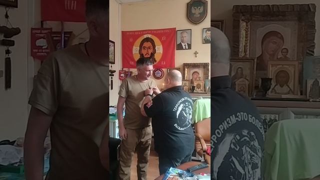 Председатель МОО Доброволец Вадим Николаевич Мироненко награждён медалью защитника земли Русской