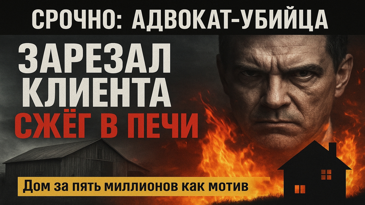СРОЧНО! АДВОКАТ ИЗ МОСКВЫ УБИЛ КЛИЕНТА И СЖЁГ В ПЕЧИ — ИЗ-ЗА ДОМА ЗА 5 МИЛЛИОНОВ!