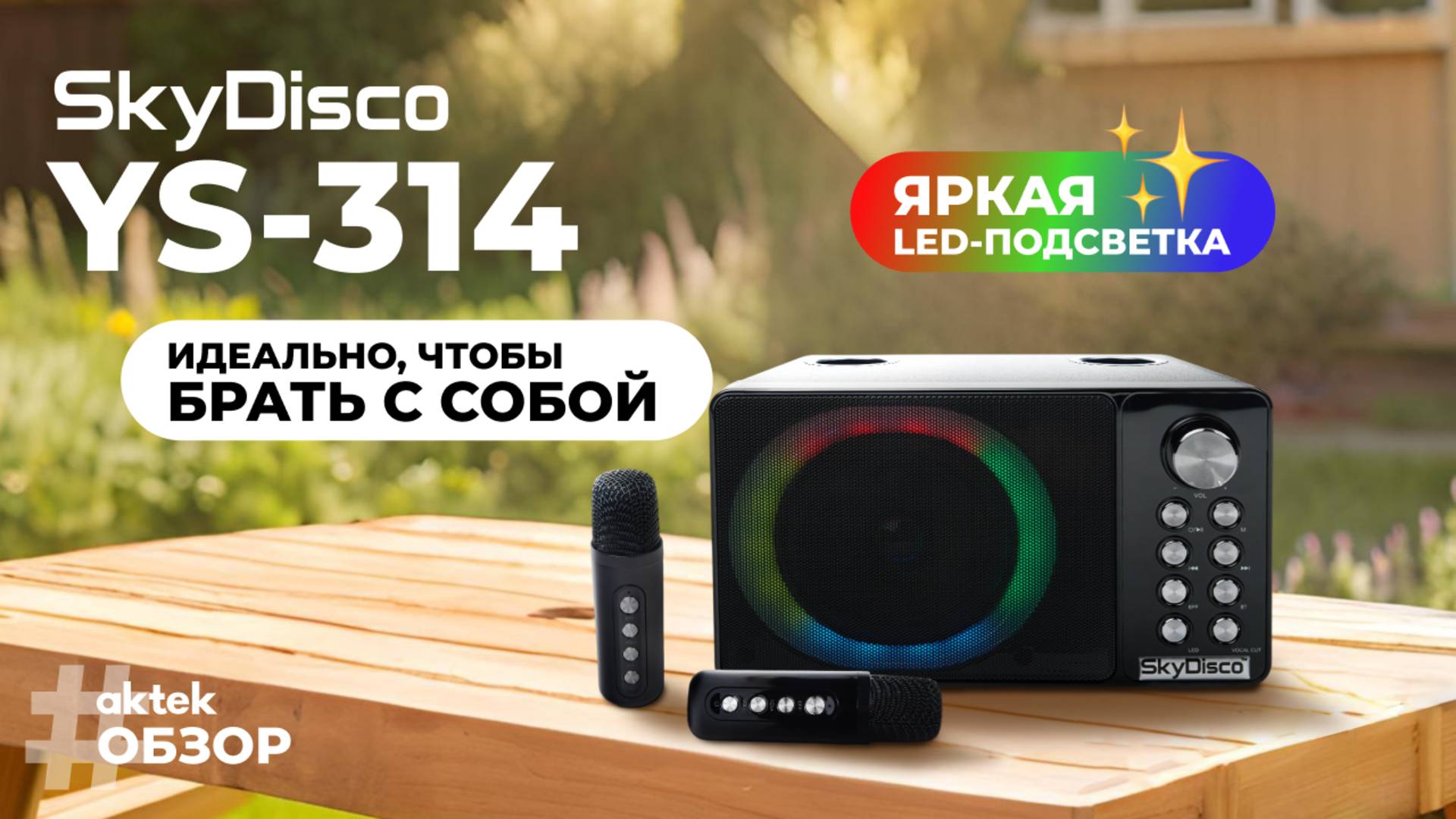 #aktek_ОБЗОР: портативная караоке колонка с микрофонами SkyDisco YS-314