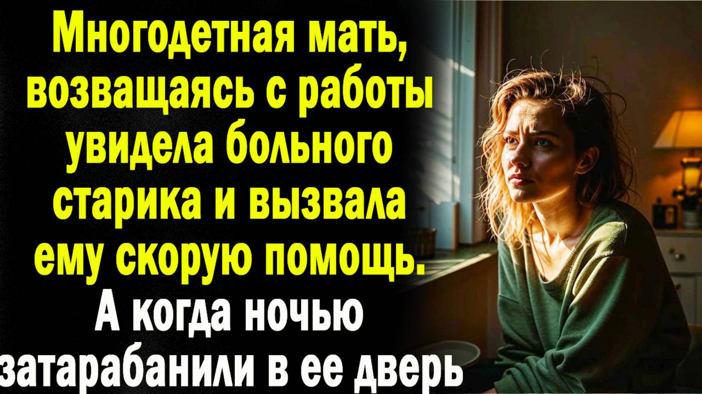 Многодетная мать вызвала скорую больному старику, которого нашла на улице. А когда ночью в ее дверь