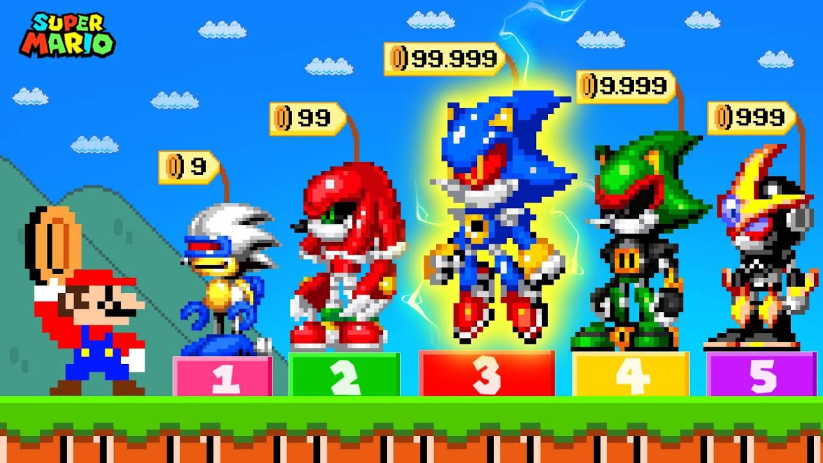 Марио может купить все формы персонажей-роботов Sonic
