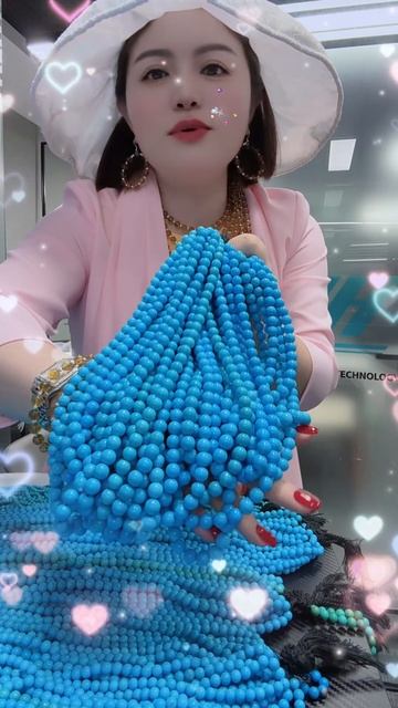 250617-4 Sleeping Beauty Turquoise Bead Strand: Frozen Glacial Blues on the Wrist