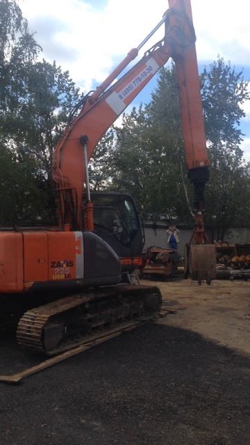 Телескопический Грейфер 19,5 метров на экскаваторе Hitachi 225