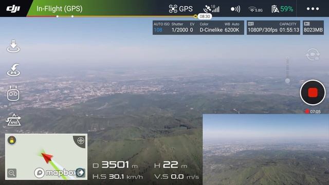 MAVIC  AIR  Дальность полёта 4 км в горах на высоте 2800 метров н.у.м