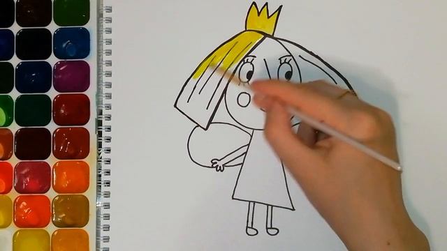 МАЛЕНЬКОЕ КОРОЛЕВСТВО БЕНА И ХОЛЛИ. ПРИНЦЕССА ХОЛЛИ. Раскраска для детей.