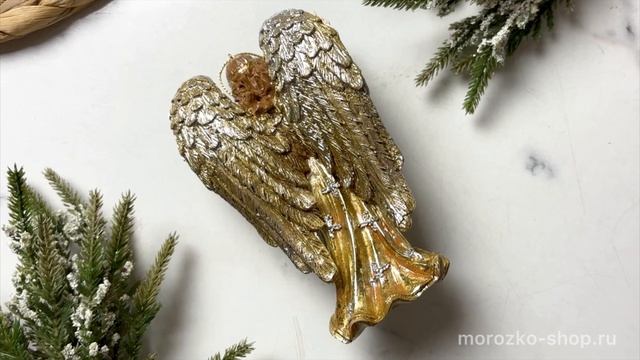 Ёлочная игрушка АНГЕЛ: 'ТСС! ВОЛШЕБСТВО НА ПОРОГЕ!', полистоун, 14 см, E0802-2