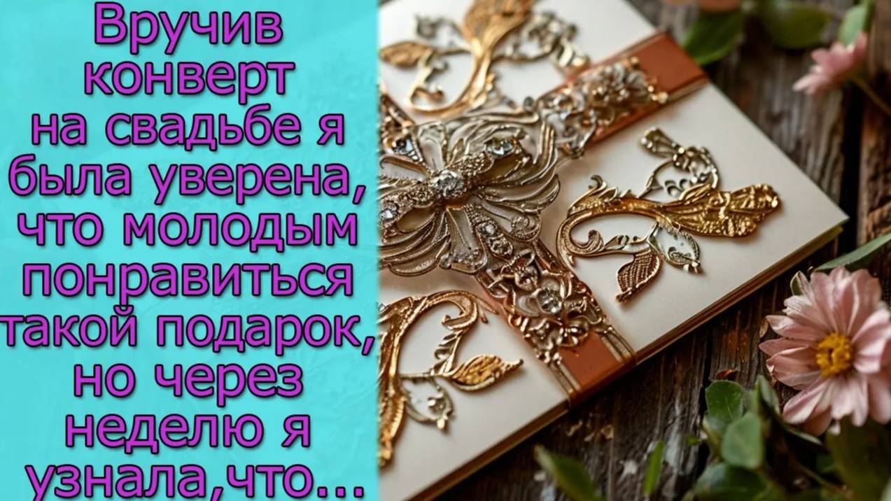 Вручив конверт на свадьбе я была уверена, что молодым понравится  подарок, но через неделю я узнала,