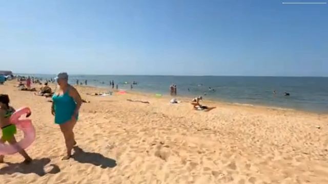 Голубицкая Темрюкский район Азовское море сегодня 18 июня 2025. Обстановка на пляже, море и погода