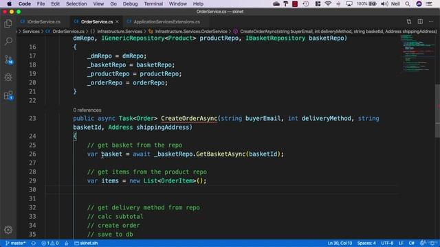 215 Implementing the create order method
