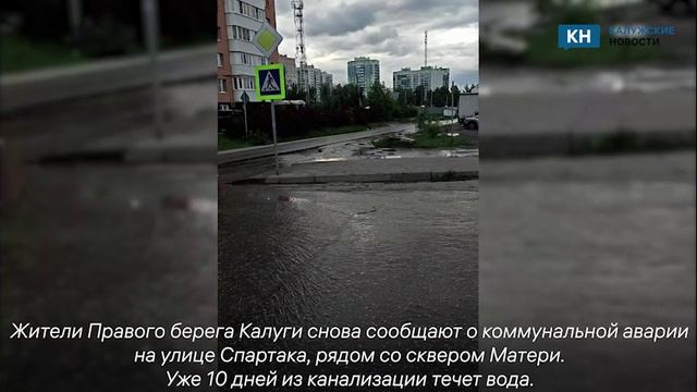 Правый берег Калуги снова заливает канализационными стоками