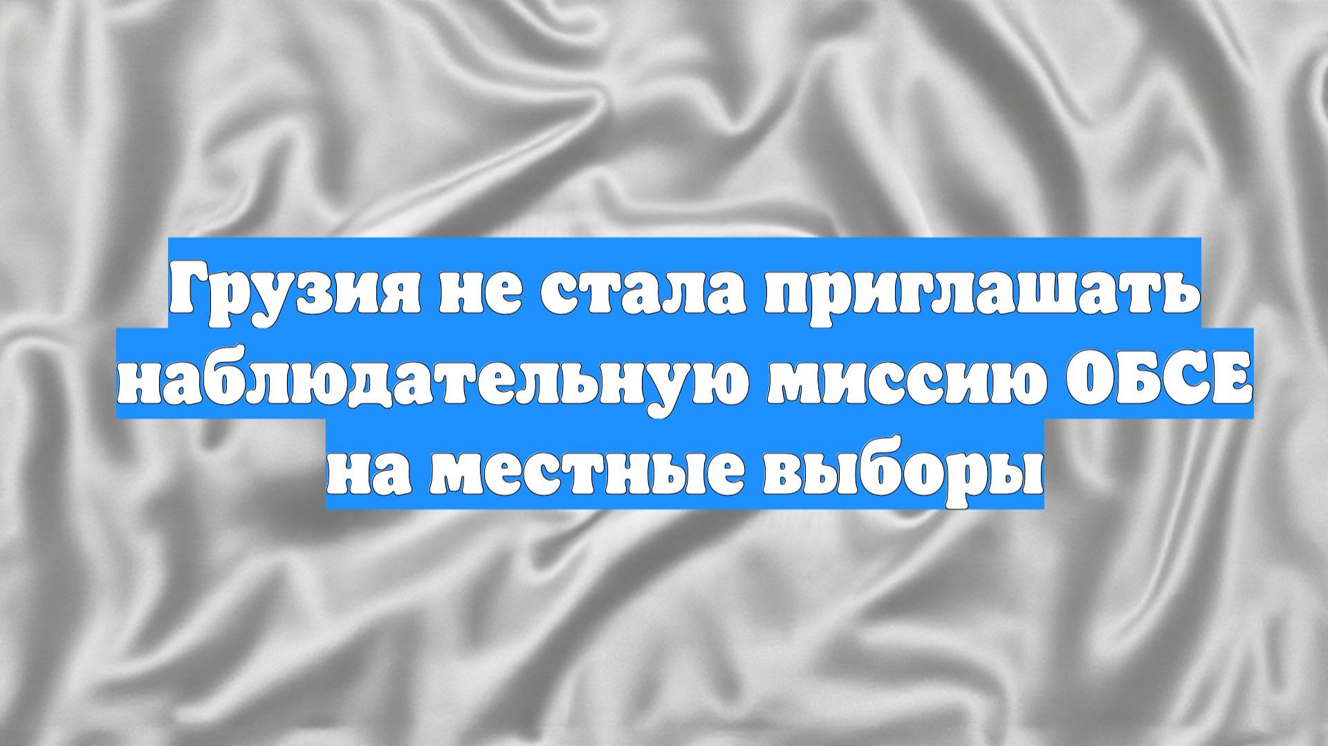 Грузия не стала приглашать наблюдательную миссию ОБСЕ на местные выборы