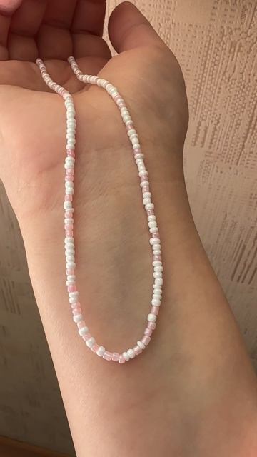 Бусы из стеклянного бело-розового бисера, Xuping Jewelry