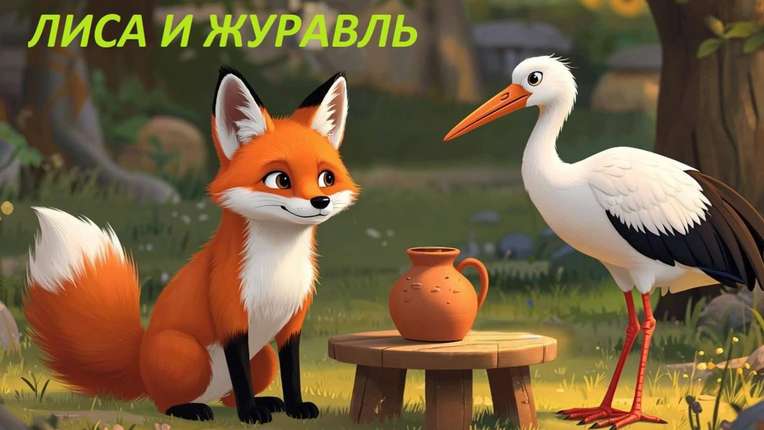 Лиса и журавль. Аудиосказка. Русская народная сказка.