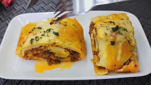 Отличная закуска на любой стол❗🔥 Рулет с КАРТОФЕЛЕМ и МЯСОМ❗🔥 Пальчики оближешь❗🔥