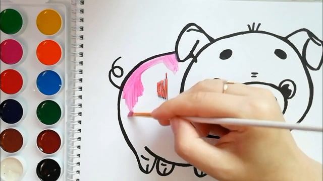 Как нарисовать СВИНКУ / мультик раскраска СВИНКА для детей / Раскраски для малышей
