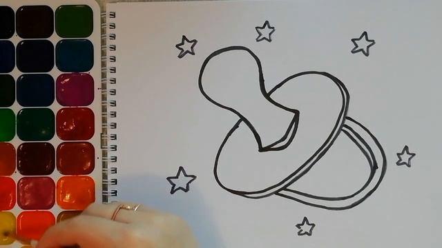Раскраска для детей. Пустышка. Нарисуй сам. Учим цвета.