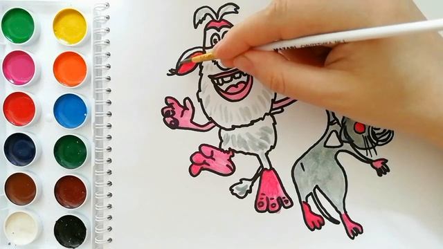Раскраска для детей МАША И МЕДВЕДЬ. БУБА И ЛУЛА. СБОРНИК. Мультик-раскраска. Учим цвета.