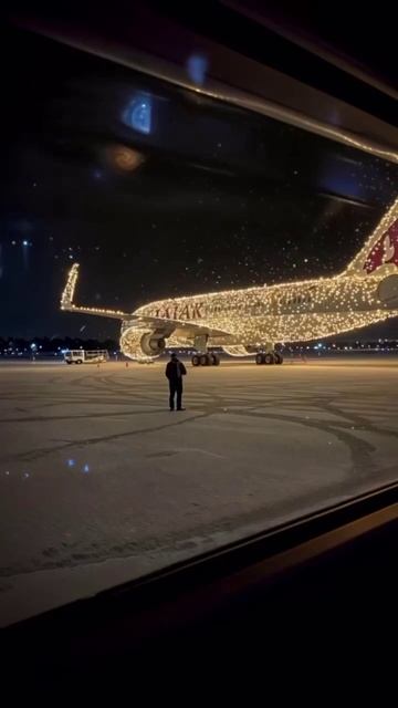 Новогодний самолет Qatar Airways