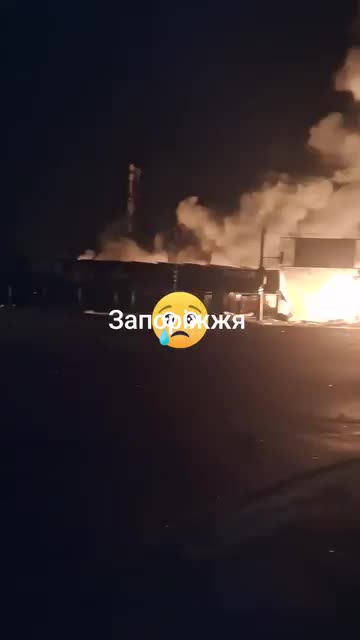 Результат ночного удара "Гераней" по промышленному предприятию в Запорожье
