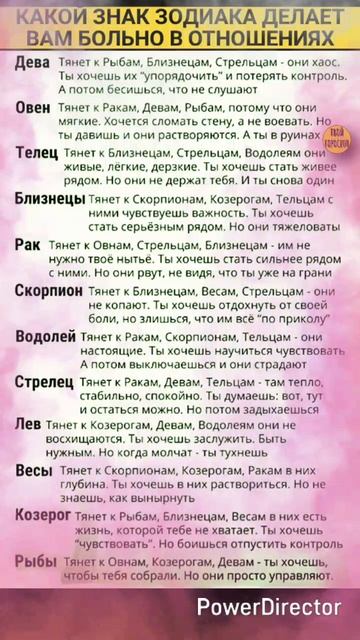 Какой знак зодиака делает вам больно в отношениях