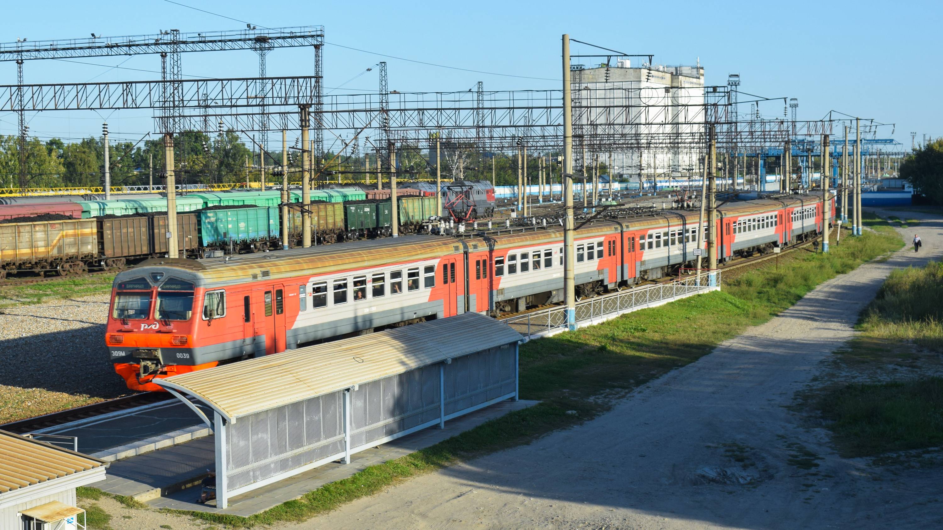 Электропоезд ЭД9М-0039. Покатушки от села Озёрки до Цаплино.