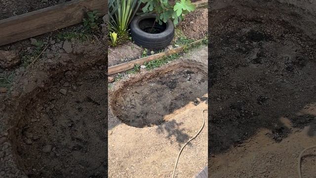 Начали копать яму под баллоны – а там сюрприз: старый асфальт!