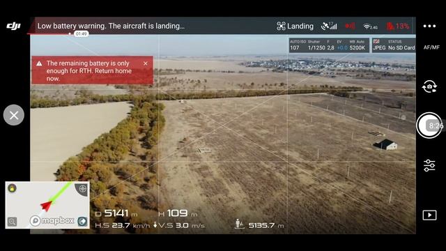 MAVIC  AIR  Полёт на 6000 метров в открытой местности. Третий тест батареи.