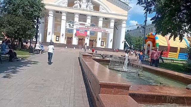 ВЛОГновый театр юного зрителя, драмтеатр, фонтаны, прогулка по Калуге.Калуга центр города июнь 2025.