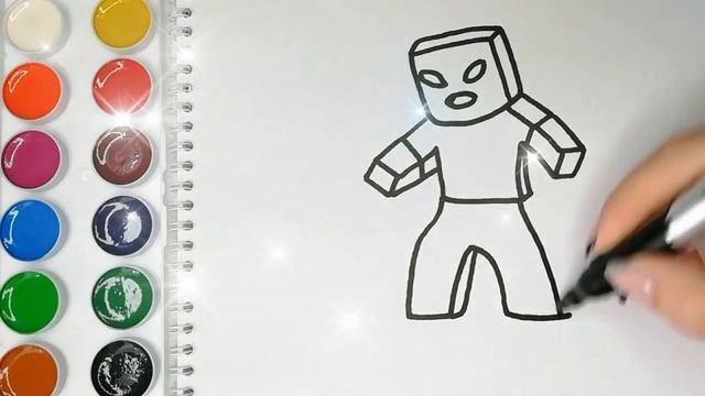 Раскраска ЗОМБИ АПОКАЛИПСИС В МАЙНКРАФТ. Мультик-раскраска. Учим цвета.