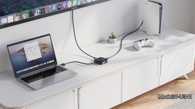 USB 3.0 хаб VegGieg на 4 порта | Поддержка HDD 5 ТБ | Скорость до 350 МБ/с | Micro USB питание