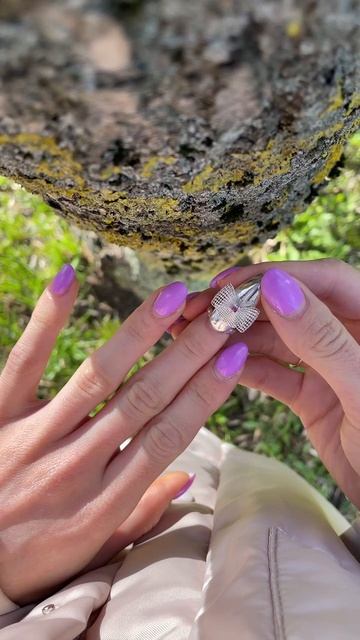 Кольцо с бантом на ноготь 💅