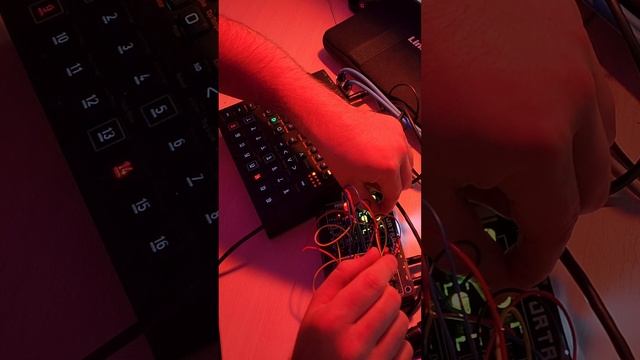 Тестирую модульный синт Fortress от SX Lab.
Этот патч - рандомная перкуссия с кросс-модуляцией lfo.