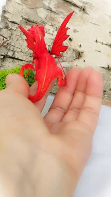 Fire baby dragon #dragon #art #collectibledoll #collectibletoys #reddragon