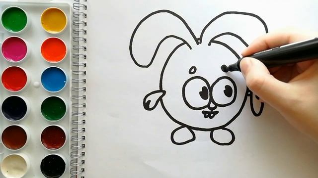Раскраска для детей МАЛЫШАРИКИ. КРОШИК. Мультик-раскраска. Учим цвета.