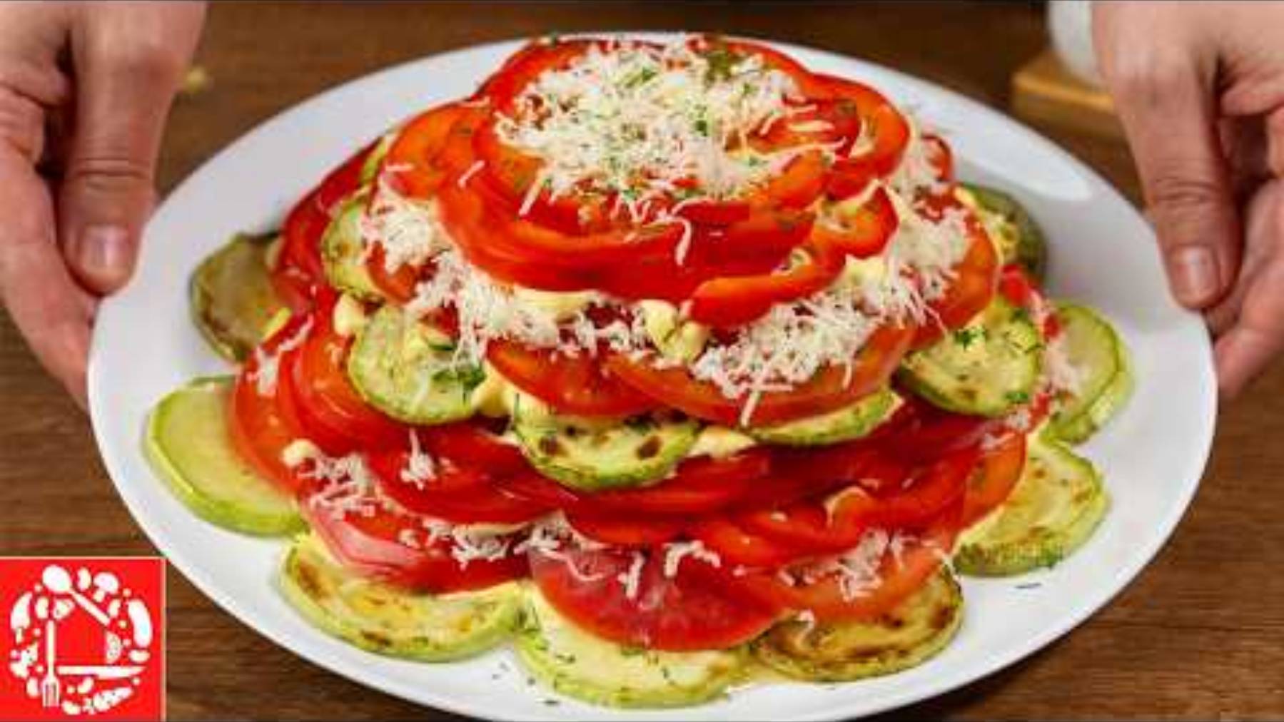 До чего же он ВКУСНЫЙ!!! Салат из жареных кабачков, помидоров и перца